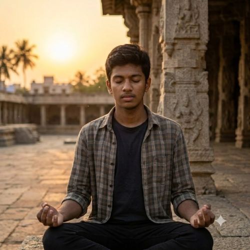 Person meditating and reflecting on personal growth.